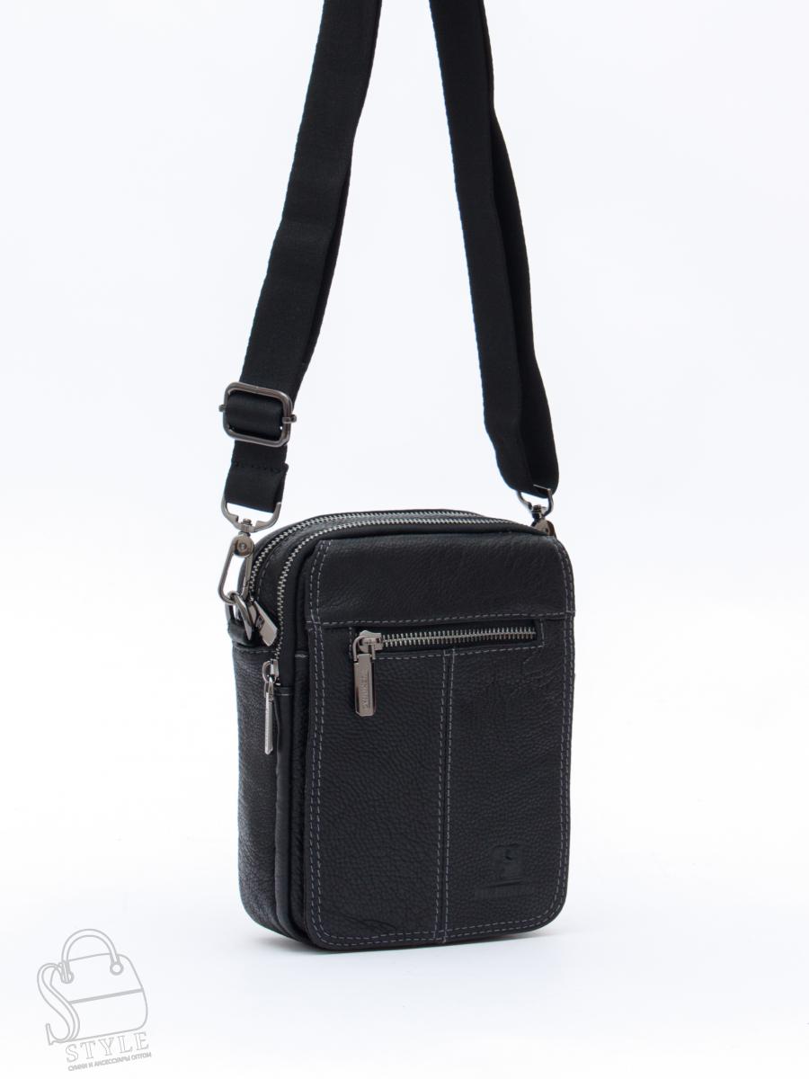 Сумка мужская кожаная 8611S black Fuzhiniao