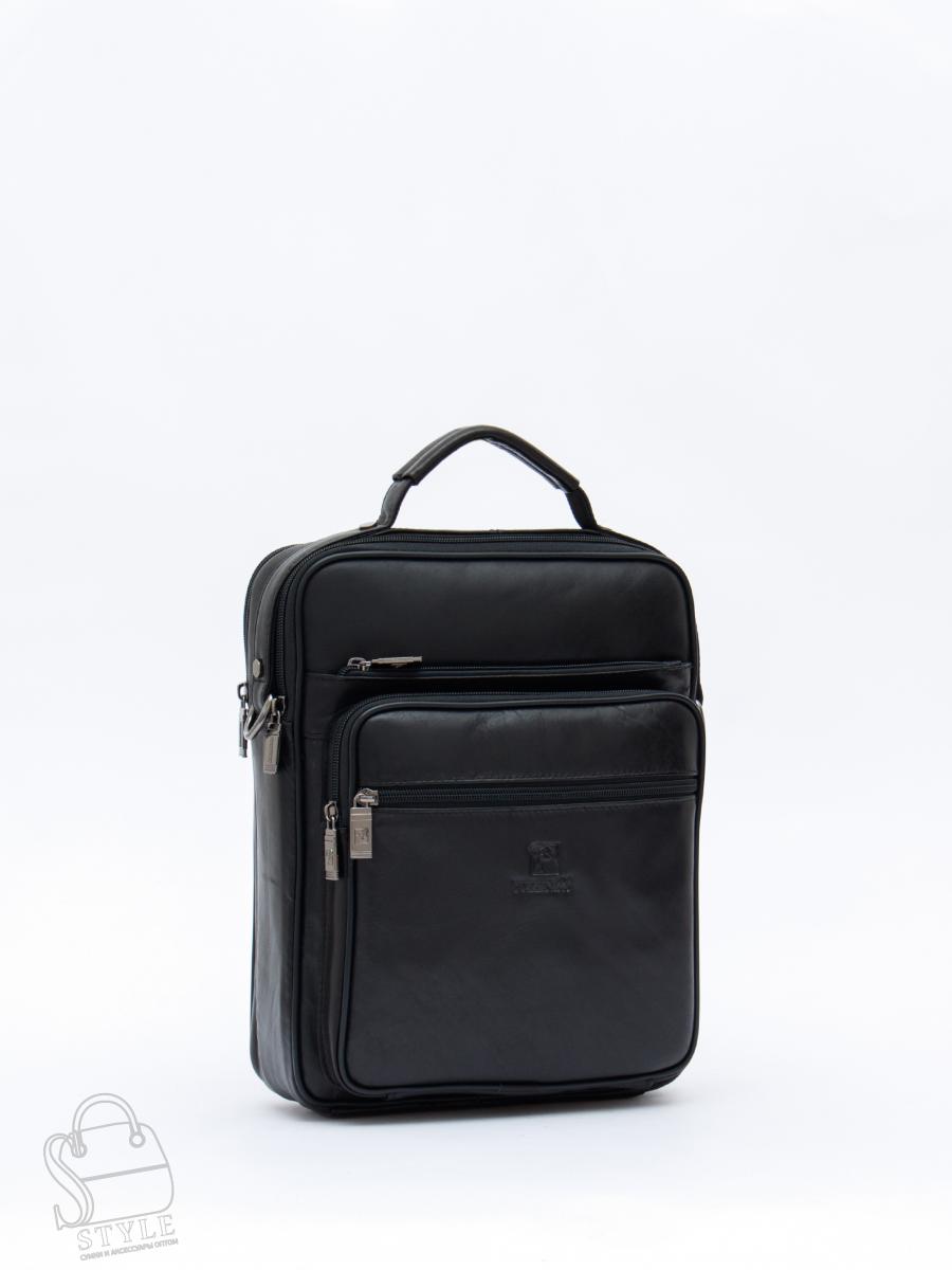 Сумка мужская кожаная 7905-4 black Fuzhinino