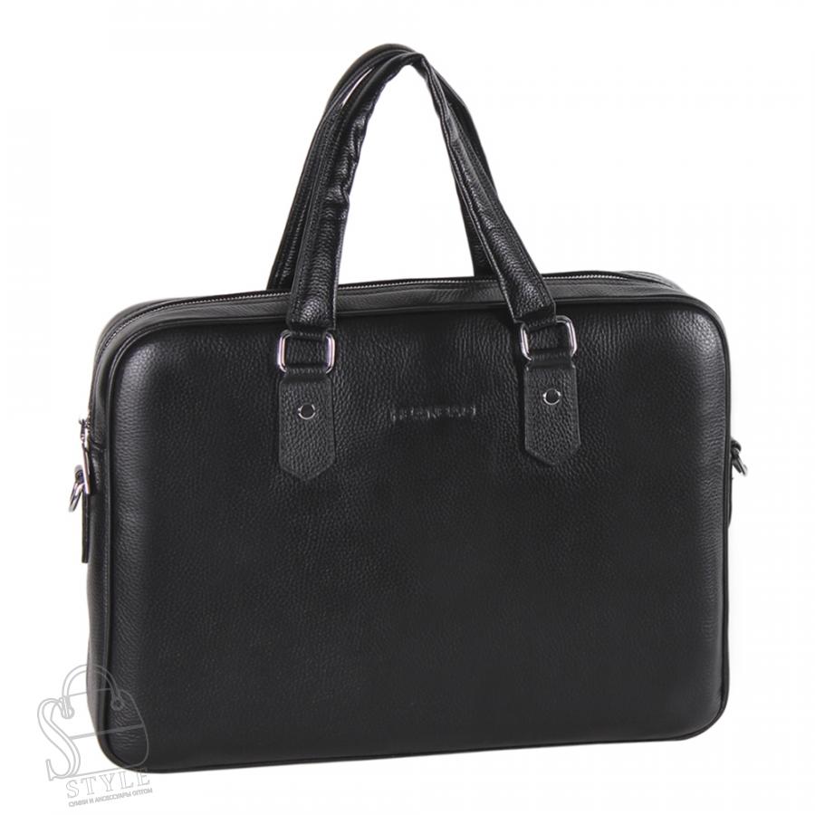 Портфель мужской кожаный 66239H black Heanbag