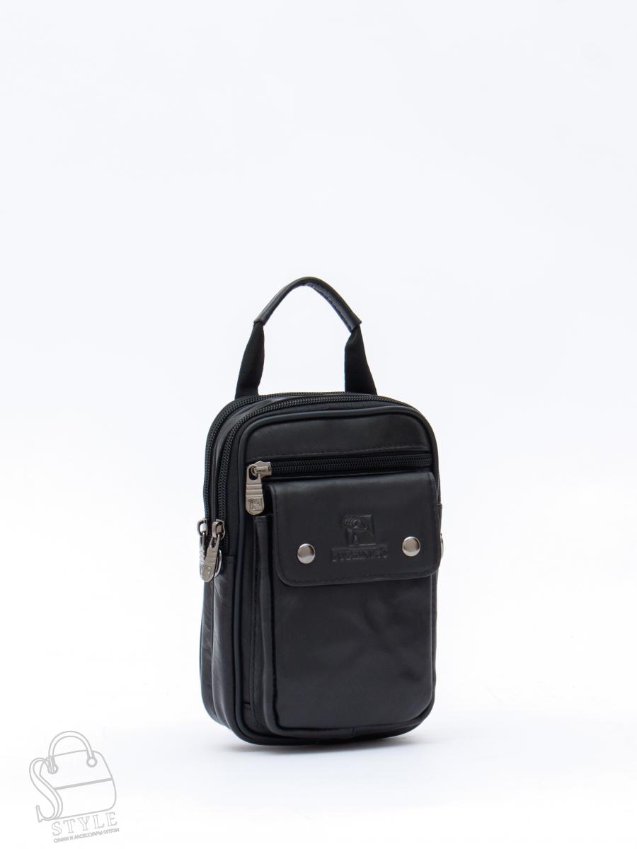 Сумка мужская кожаная 3131 black Fuzhiniao