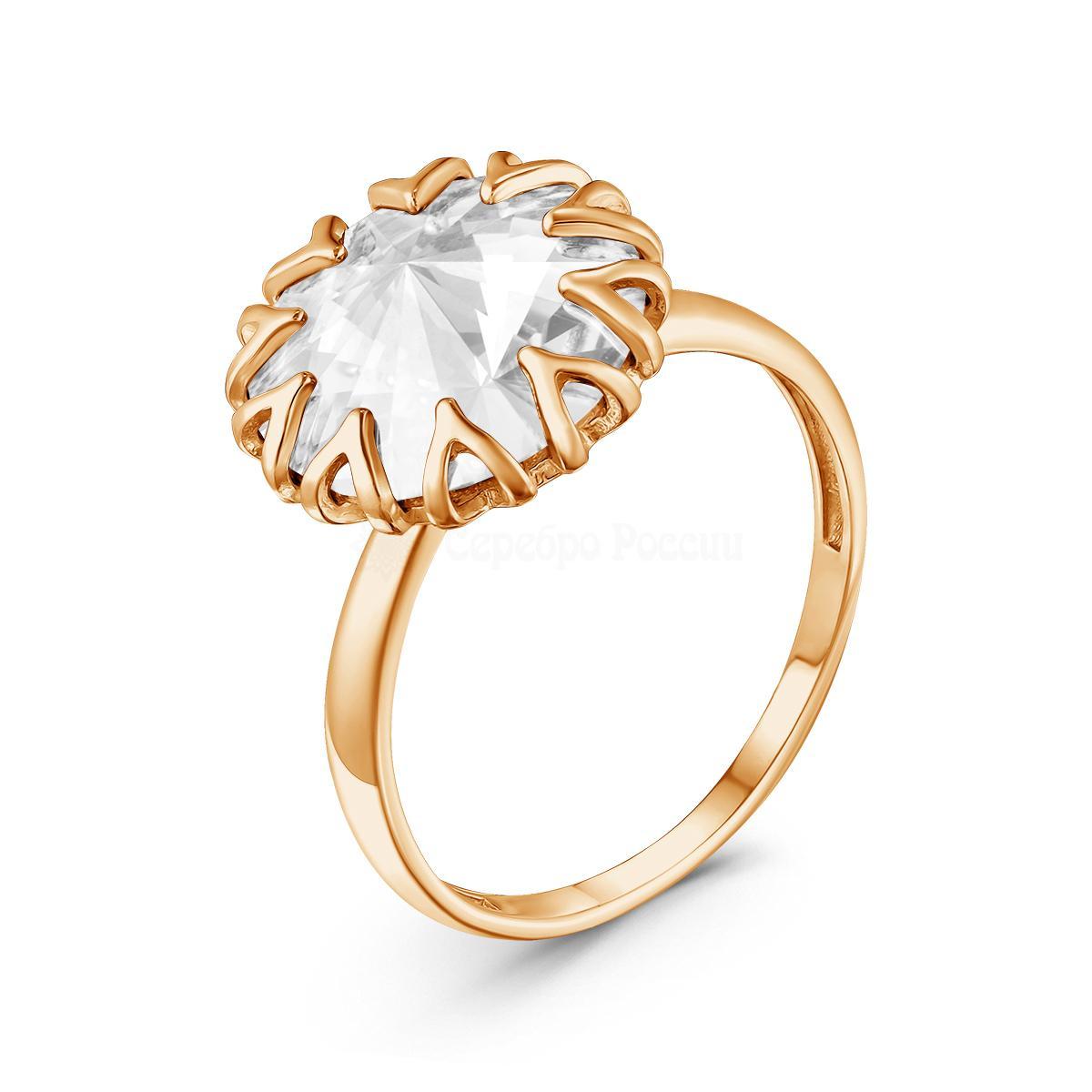 Серьги из золочёного серебра с кристаллами Swarovski Бесцветный 925 пробы 0004сз-001