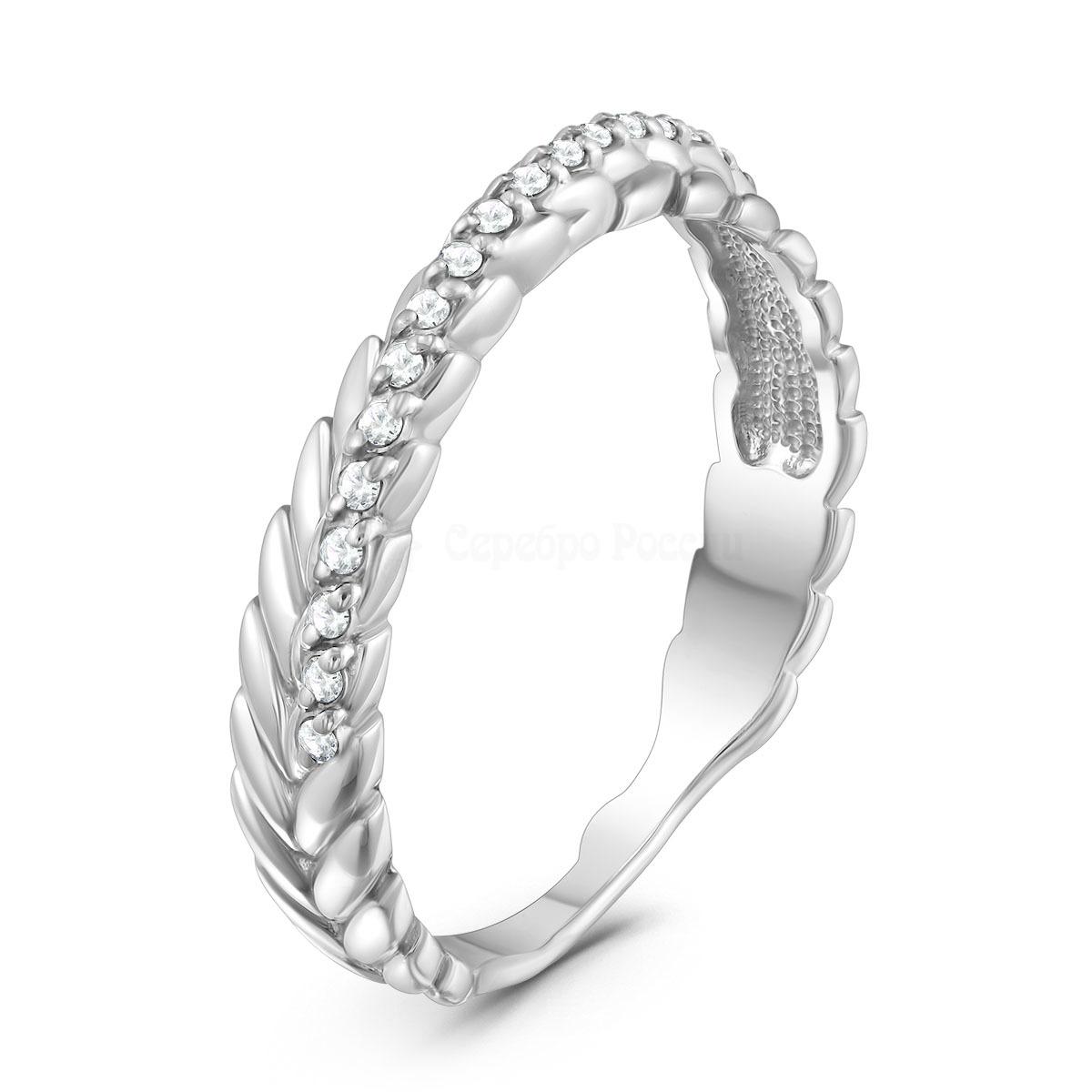Серьги из серебра с фианитами родированные 925 пробы С-3755р00