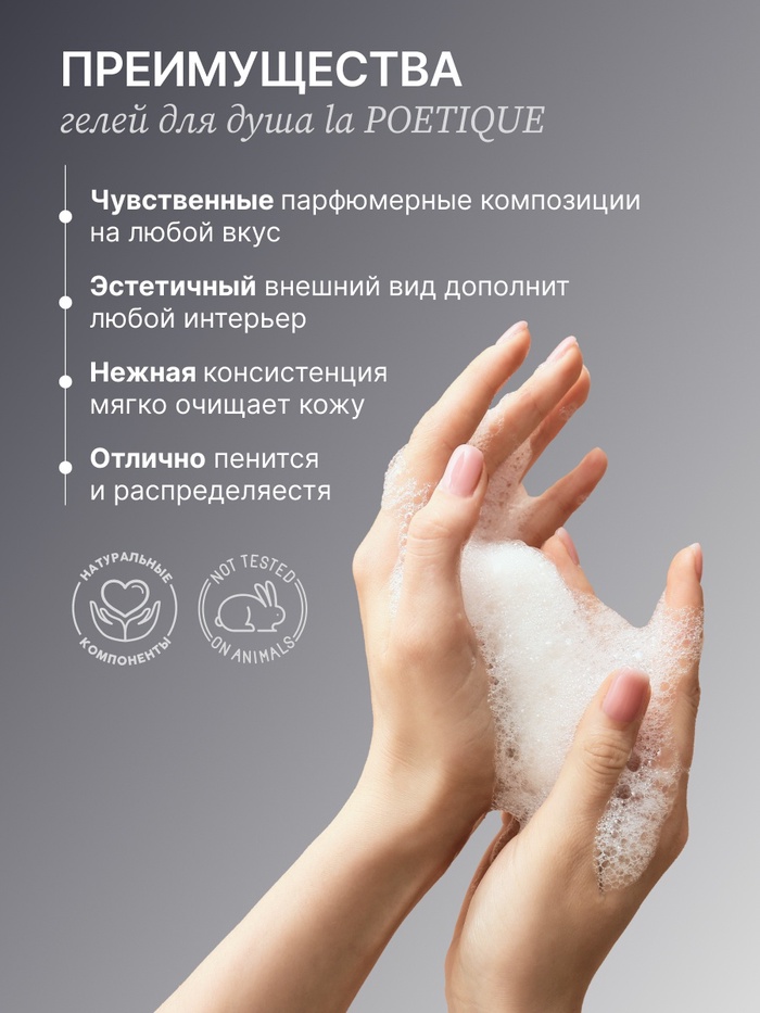 Гель для душа парфюмированный laPOETIQUE, 500 мл, аромат Oud wood