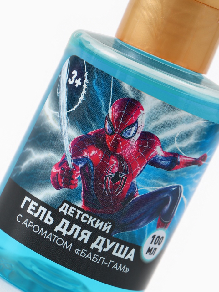 Гель для душа детский, аромат бабл-гам, 100 мл, Человек паук