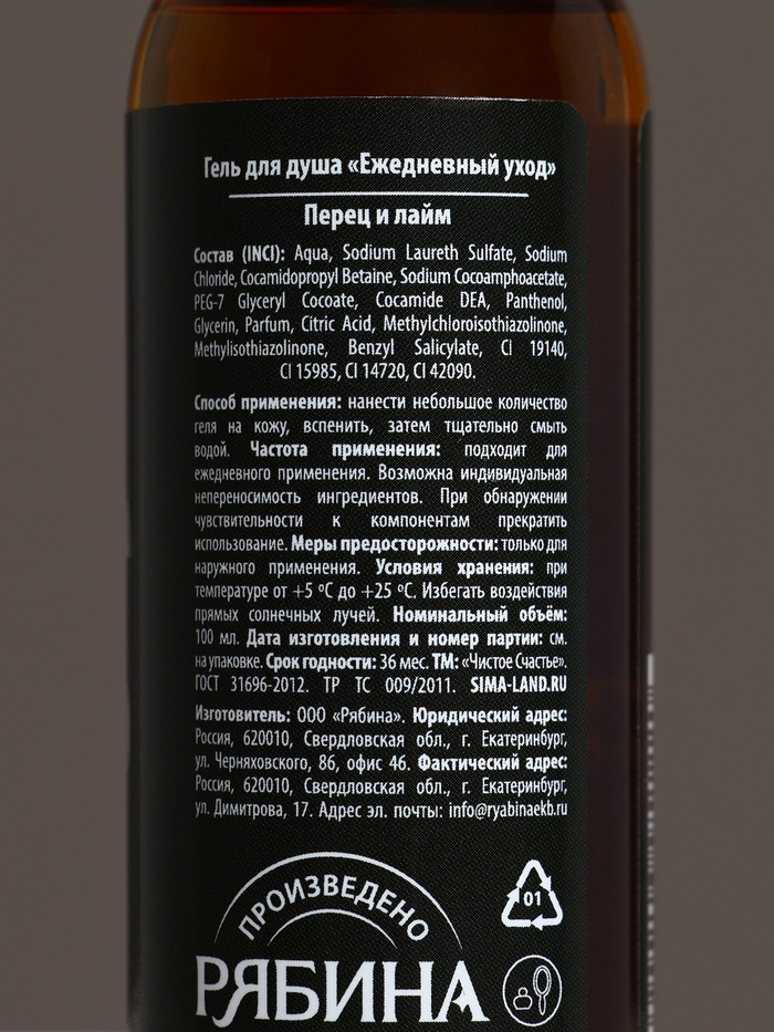 Гель для душа мужской «Удачного года!», 100 мл, аромат перца и лайма, Чистое счастье