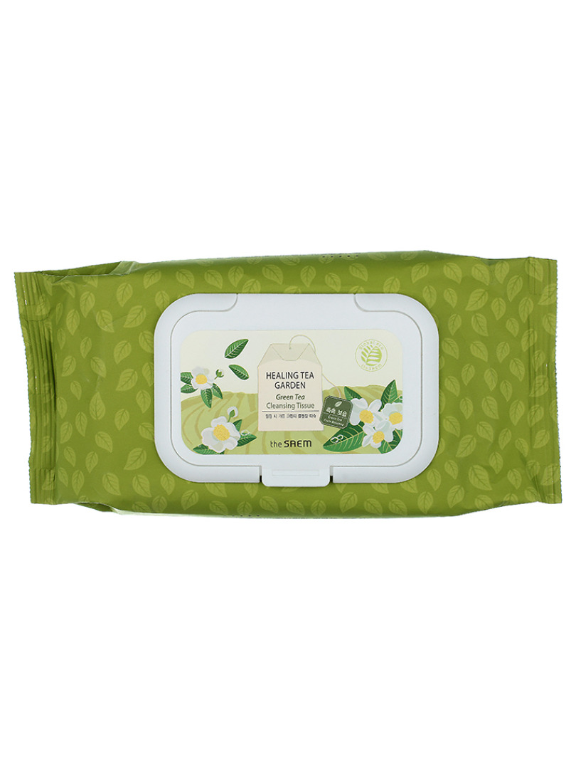 СМ Garden Салфетки косметические влажные Healing Tea Garden Green Tea Cleansing Tissue 260g