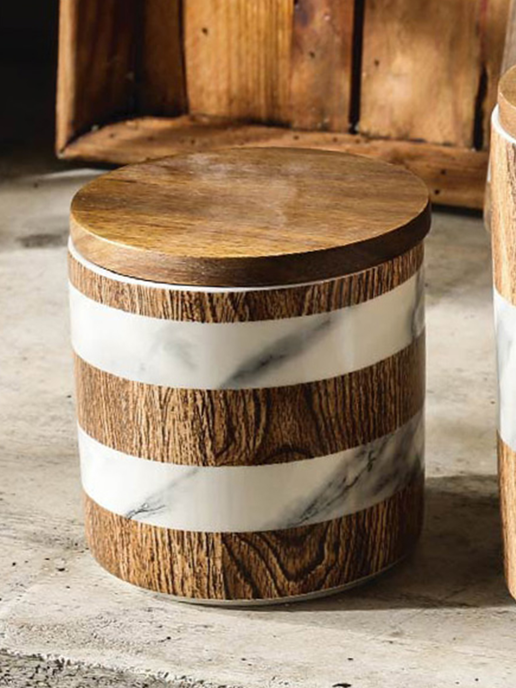 Банка для сыпучих продуктов, 700 мл, Фарфор P, Wood&Marble