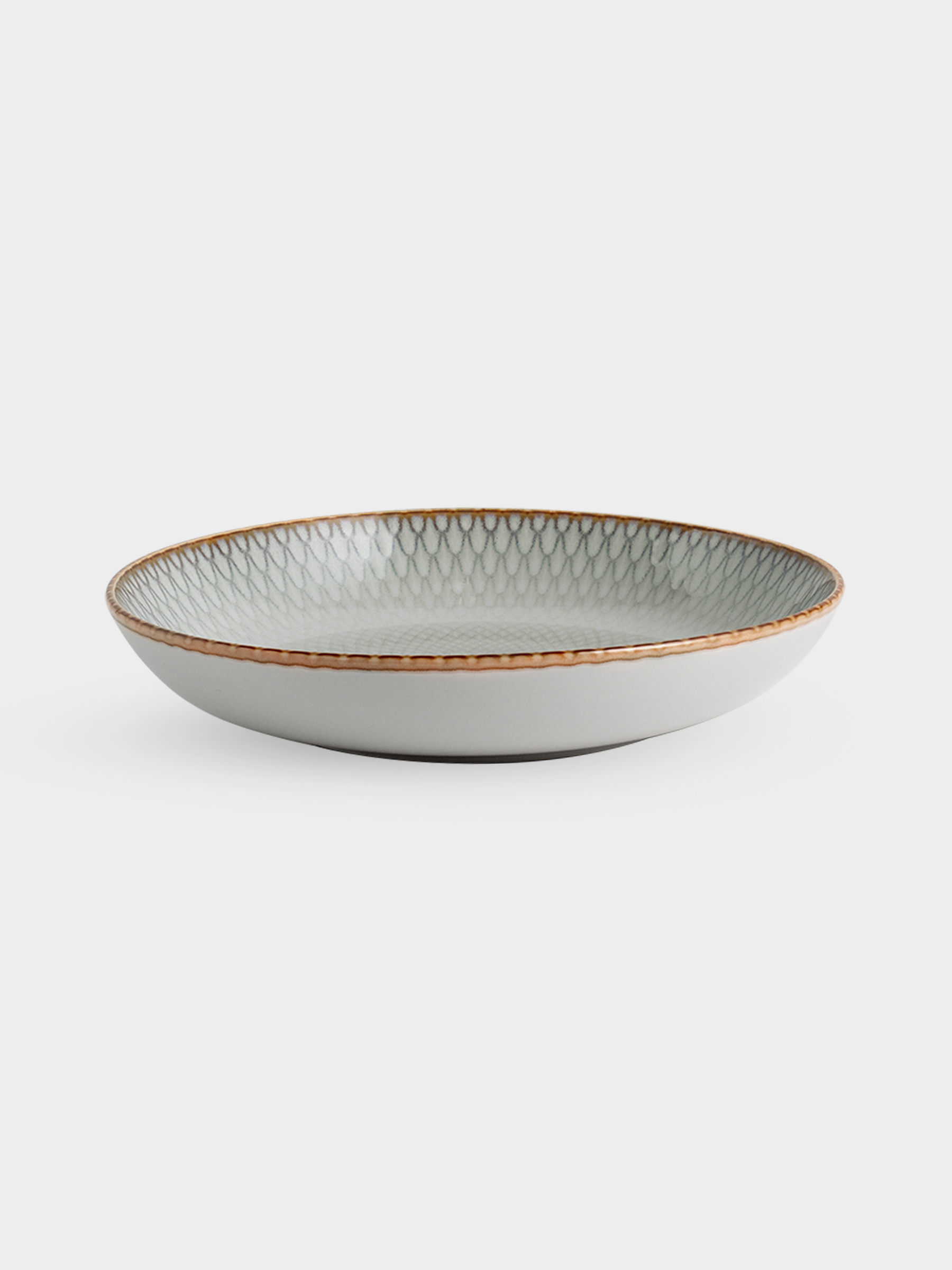 Тарелка суповая, 23х4,5 см, керамика, серо-бежевая, Серые ромбы, Mandala