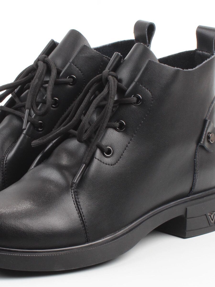 01-M43-18 BLACK Ботинки демисезонные женские (натуральная кожа)