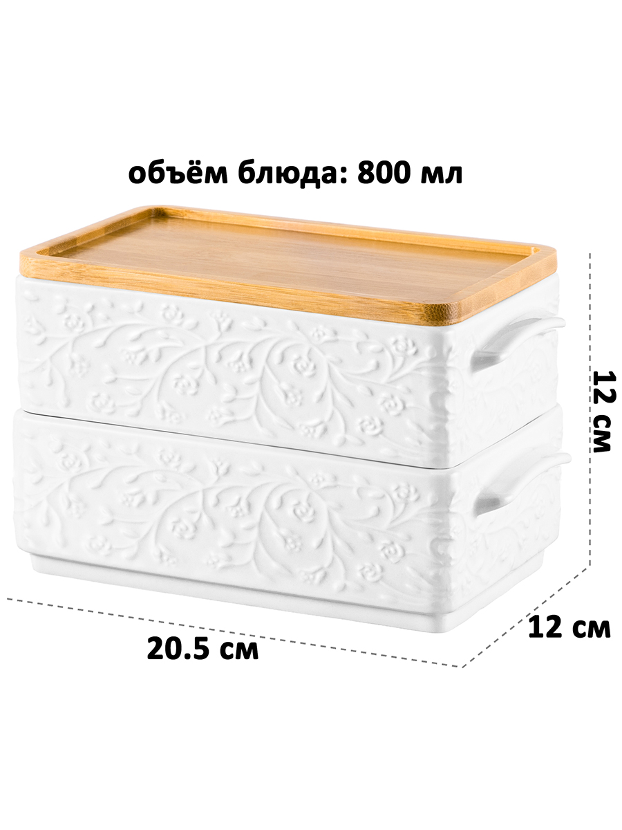 Набор блюд д/холодца 2 пр.1,6 л 20,5*12*12 см