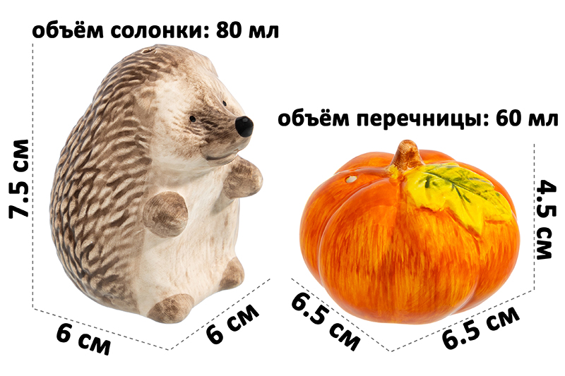 Набор д/специй 2 пр. 6*6*7,5 см, 6,5*6,5*4,5 см