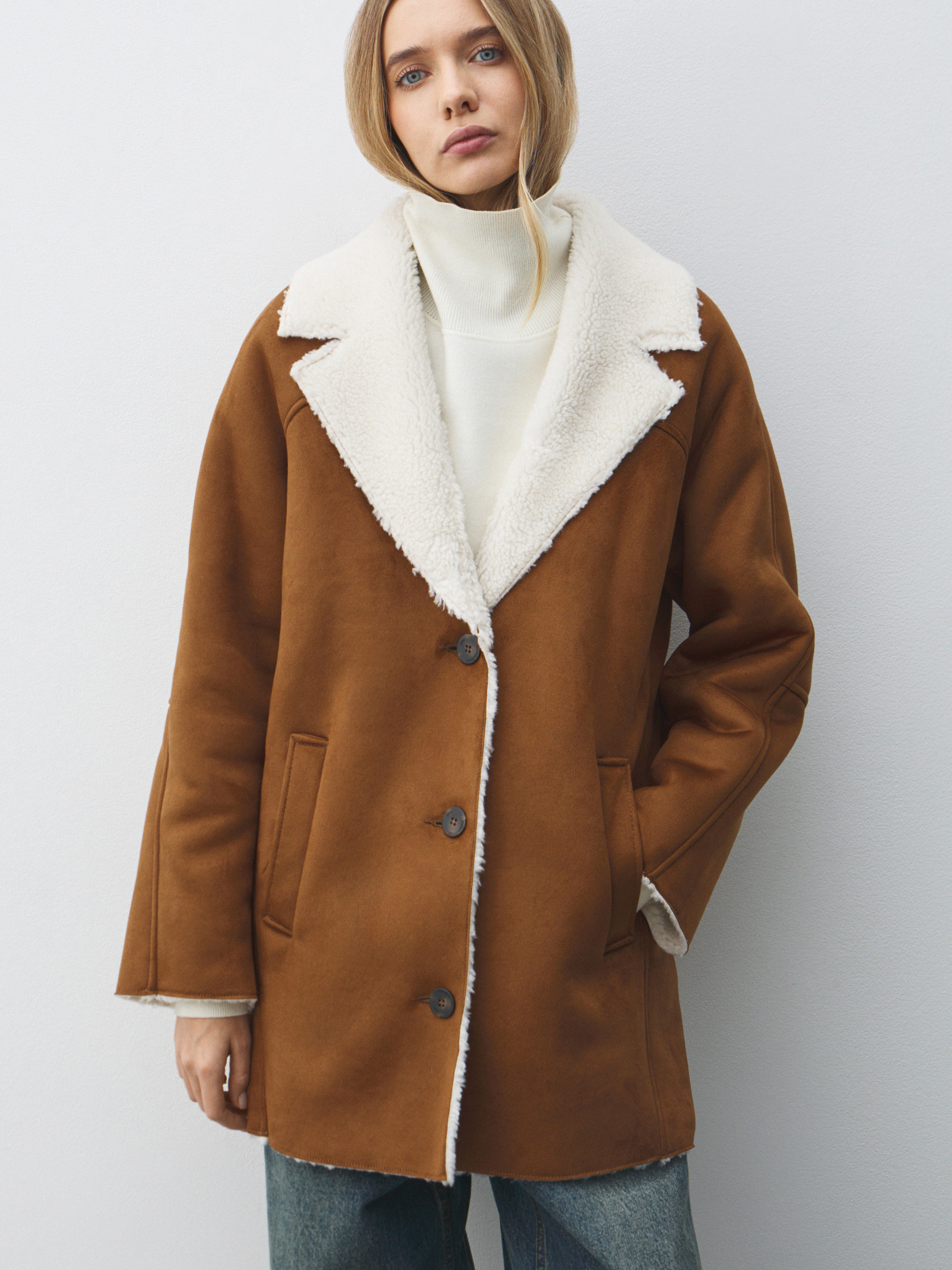Женская дубленка MAISON DAVID 4986908, светло-коричневый