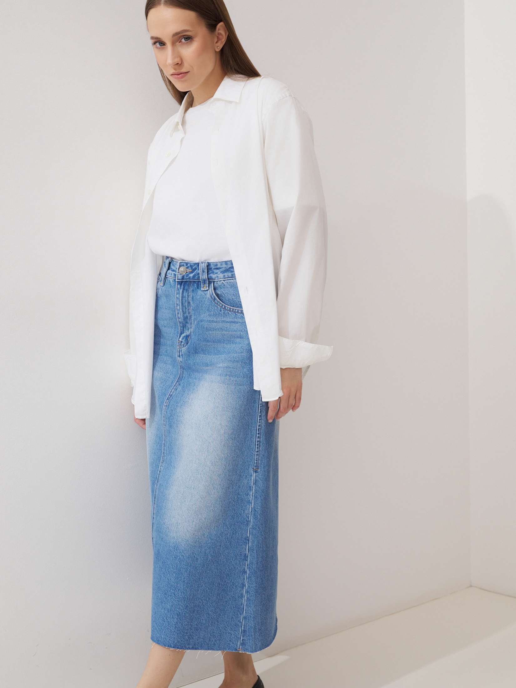 Юбка из денима MAISON DAVID 4480257, голубой