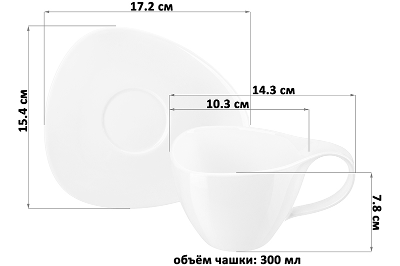 Чайная пара 4 пр. 300 мл 14,3*10,3*7,8 см