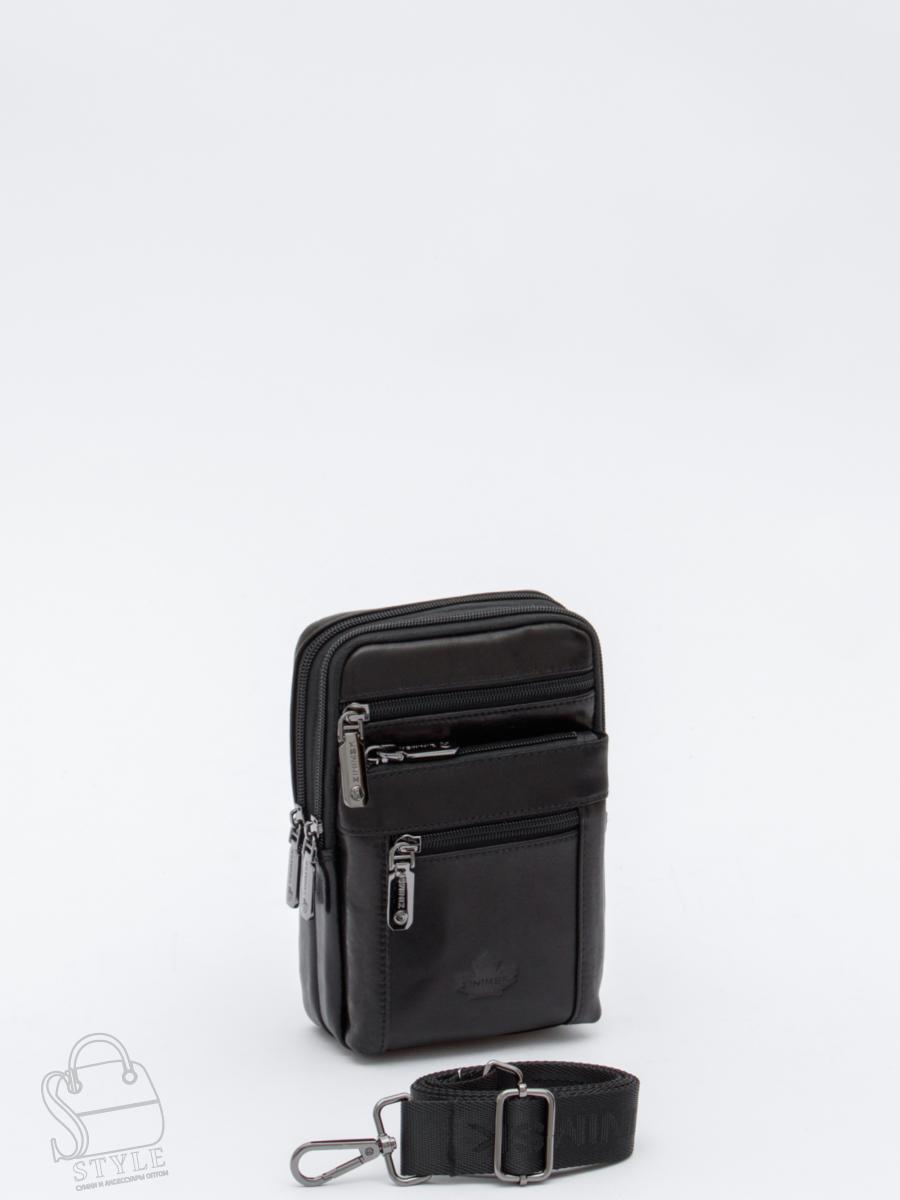 Сумка мужская кожаная 325012Z black Zinimsk