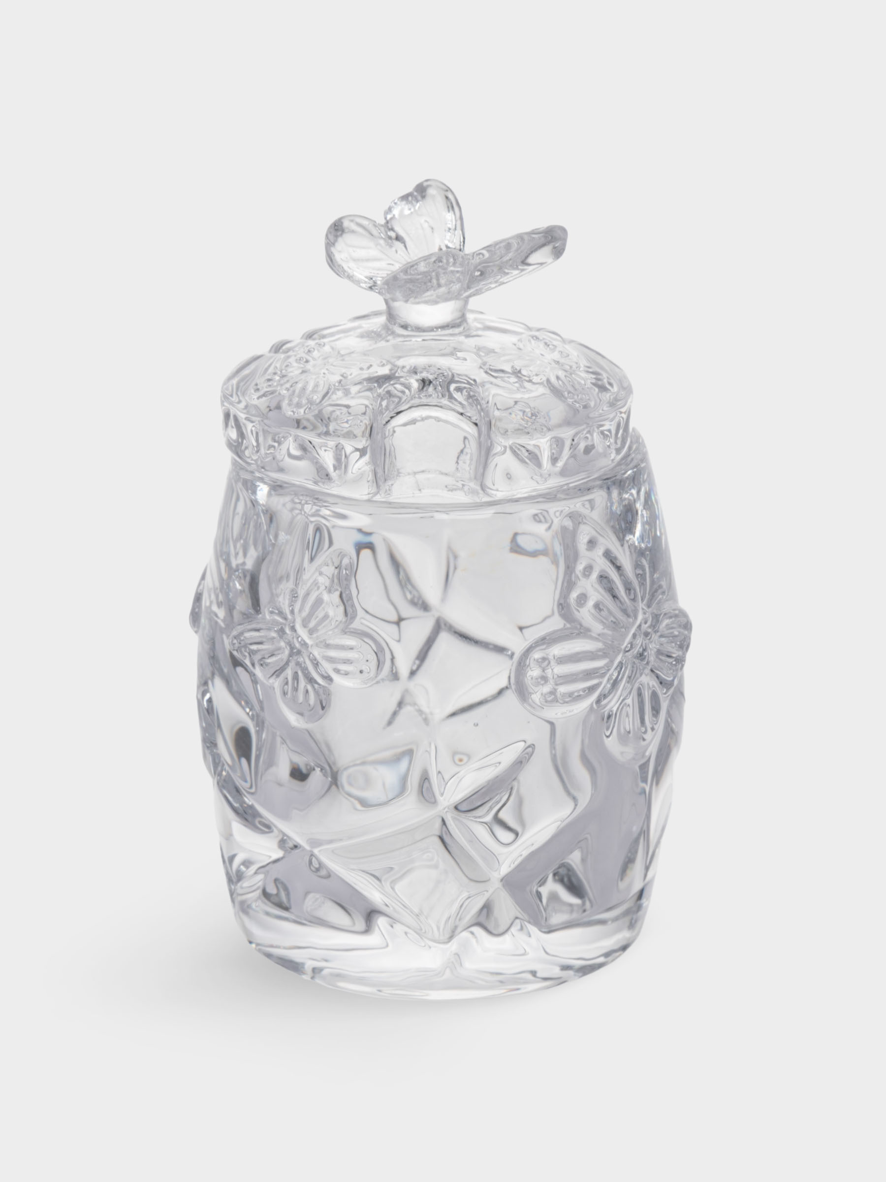 Сахарница, 11 см, 120 мл, с ложкой, стекло/сталь, Бабочка, Butterfly