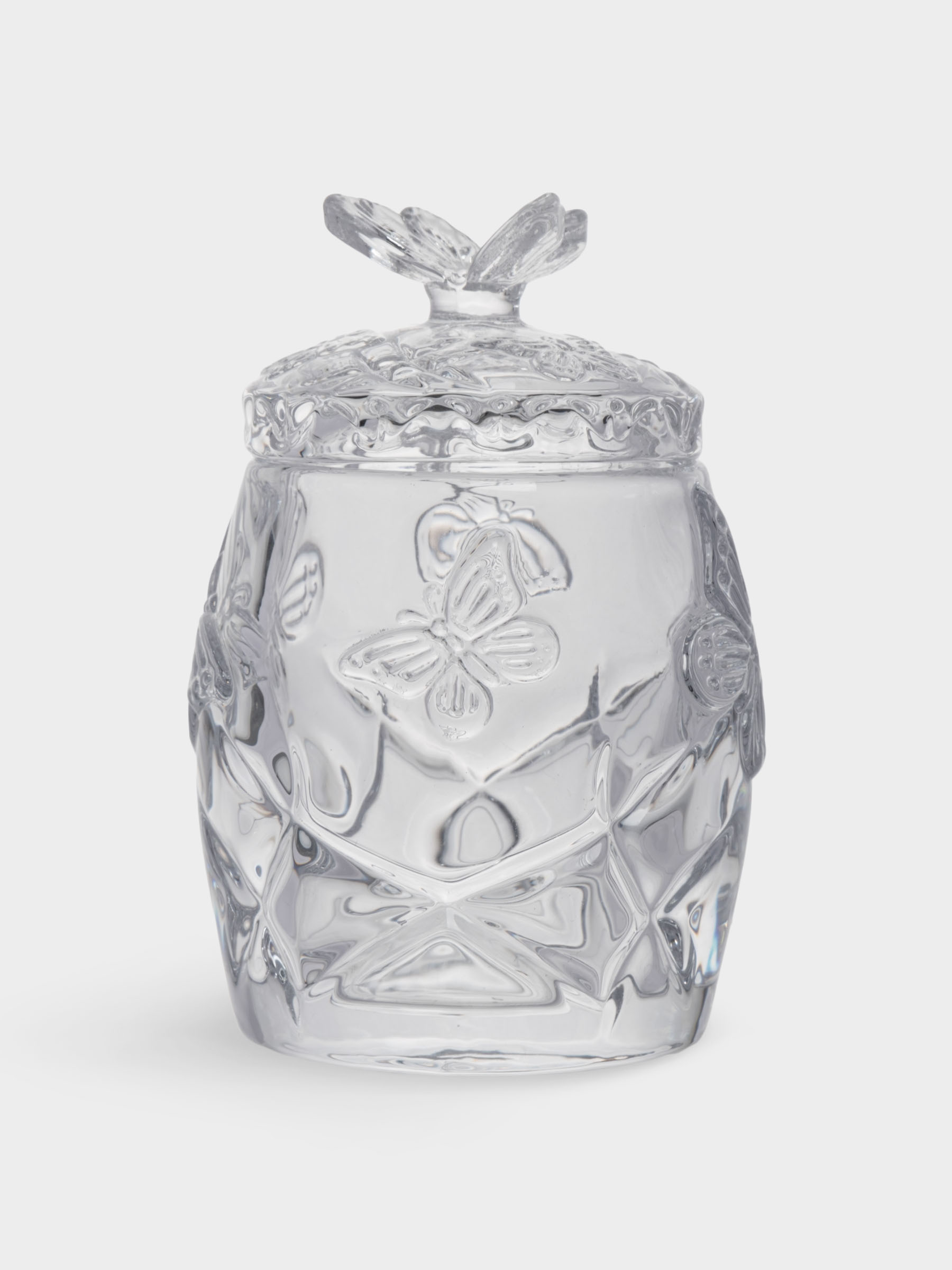 Сахарница, 11 см, 120 мл, с ложкой, стекло/сталь, Бабочка, Butterfly