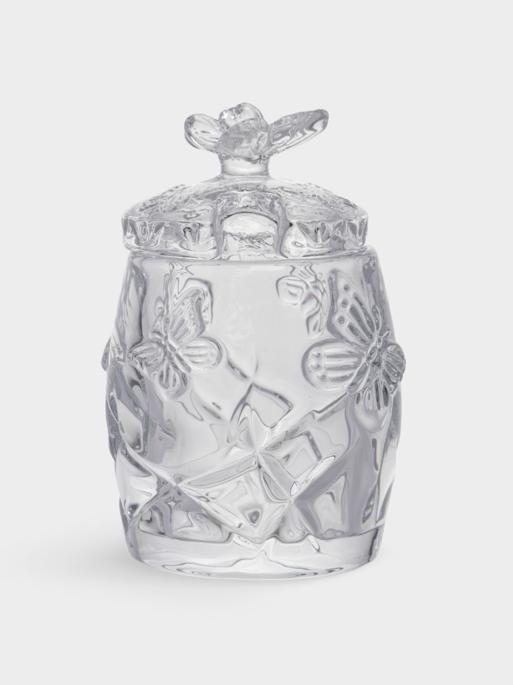 Сахарница, 11 см, 120 мл, с ложкой, стекло/сталь, Бабочка, Butterfly