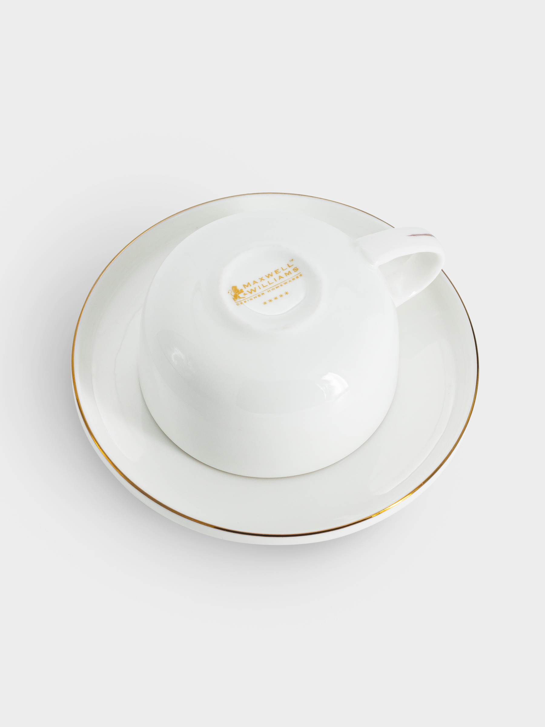 Пара чайная, 1 перс, 2 пр, 300 мл, фарфор F, белая, с золотистым кантом, Cashmere Luxe