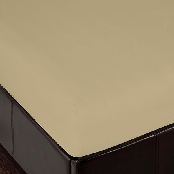 Простыня на резинке трикотажная 200х200 / Beige (бежевый)