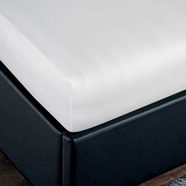 Простыня на резинке трикотажная 160х200 / White (белый)