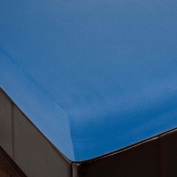 Простыня на резинке трикотажная 160х200 / Blue (синий)