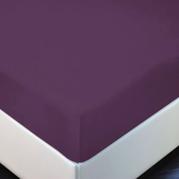 Простыня на резинке трикотажная 120х200 / Eggplant (баклажан)