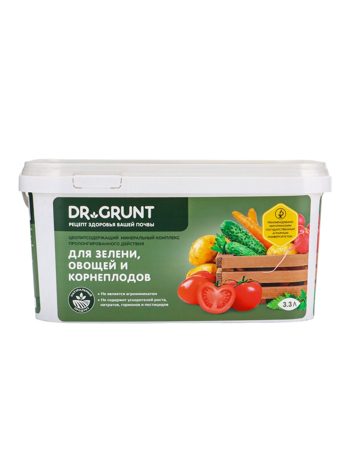 Удобрение минеральное для зелени, овощей, корнеплодов, Dr.Grunt, ведро, 3.3 л