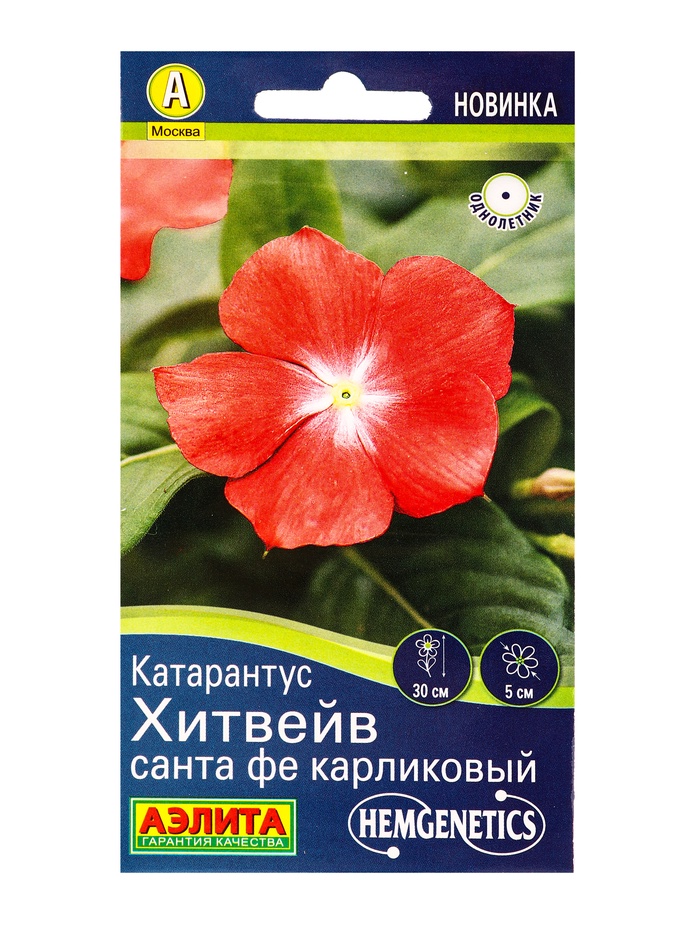 Семена цветов Катарантус Хитвейв санта фе карликовый Спецсерия Hem Genetics, Ц/П,5 шт.