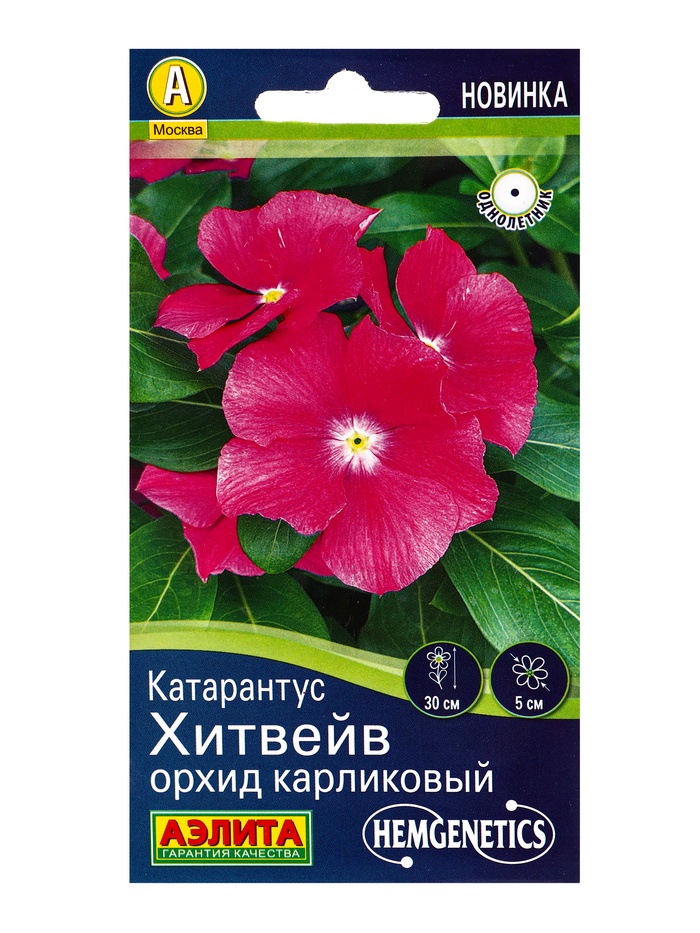 Семена цветов Катарантус Хитвейв орхид карликовый Спецсерия Hem Genetics, Ц/П,5 шт.