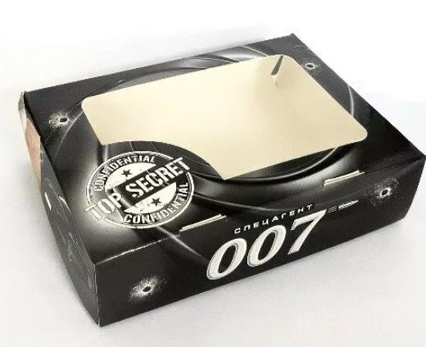 Коробочка с окошком двусторонняя Агент 007, №92